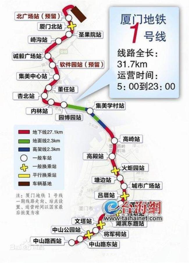 滁州地铁1号线线路图