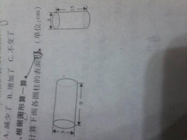 圆柱体的所有面积公式