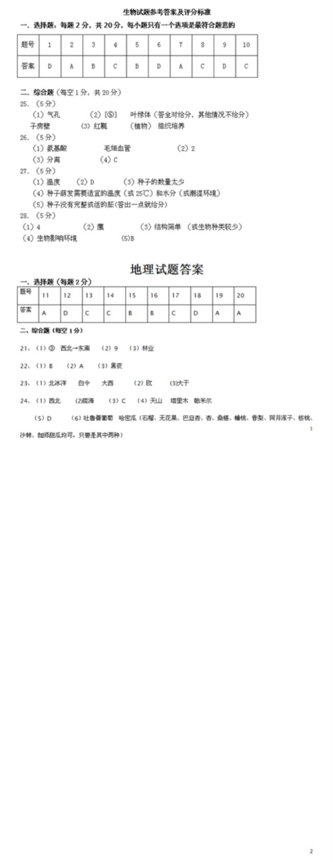 河北初中什么时候地理生物会考