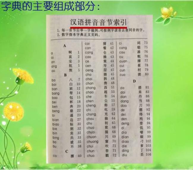 字字查字典第几页码