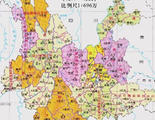 云南省16州市行政排序