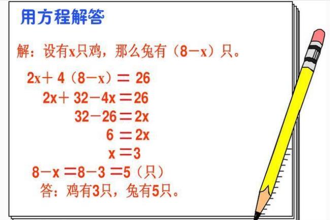 鸡兔同笼列方程方法