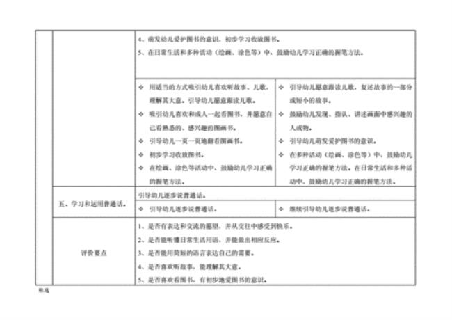 小班艺术领域发展目标