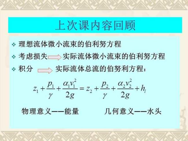 伯努利方程中静压的物理意义