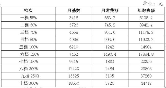 企业职工缴费基数是8000是什么档次