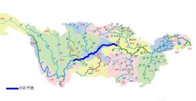长江流经路线地图