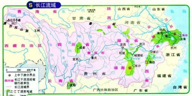 长江干流未曾流经的省区