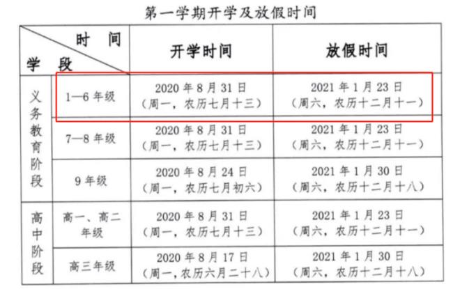 2022金华小学寒假放假时间