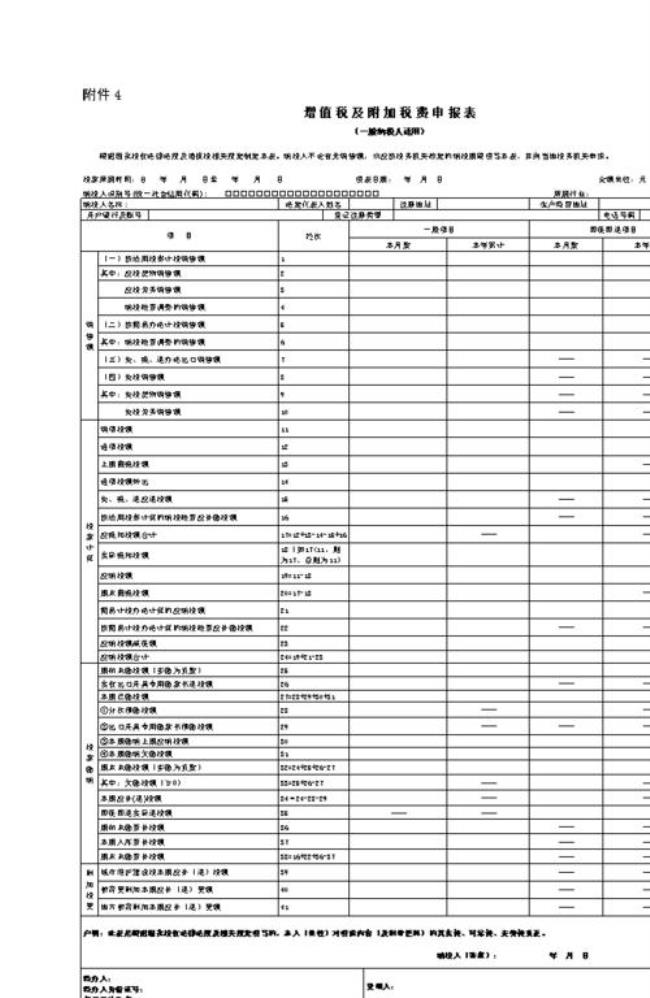 纳税申报表有哪些