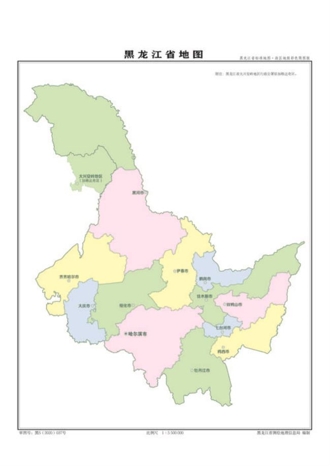 黑龙江省行政区划图