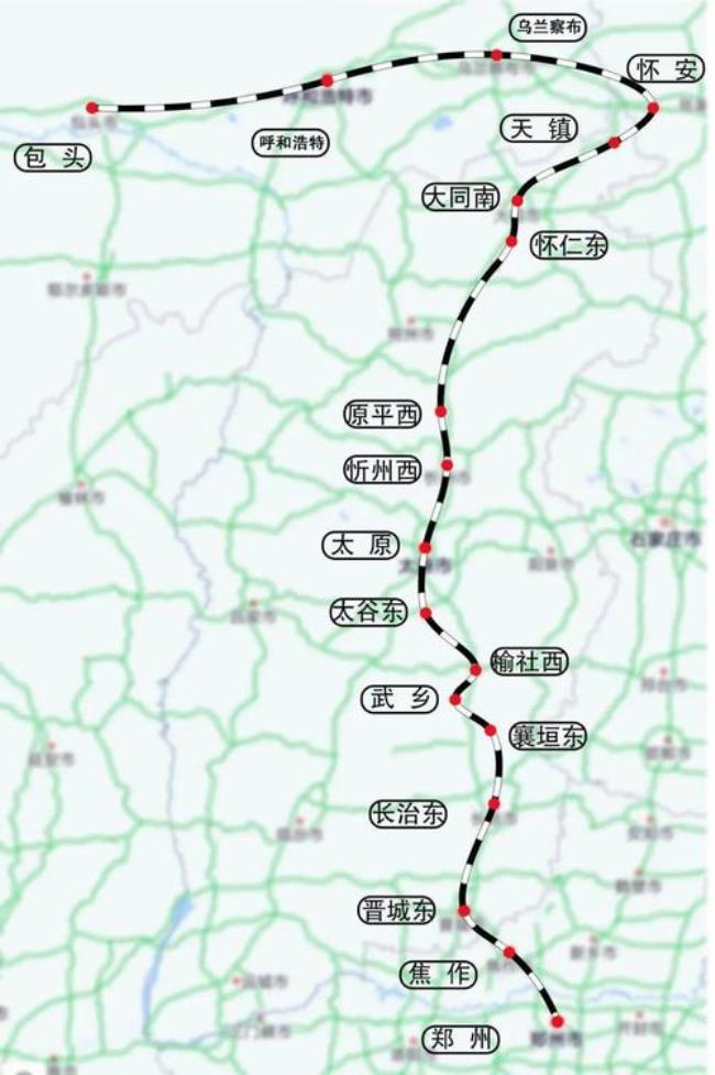 成都到郑州高铁线路图