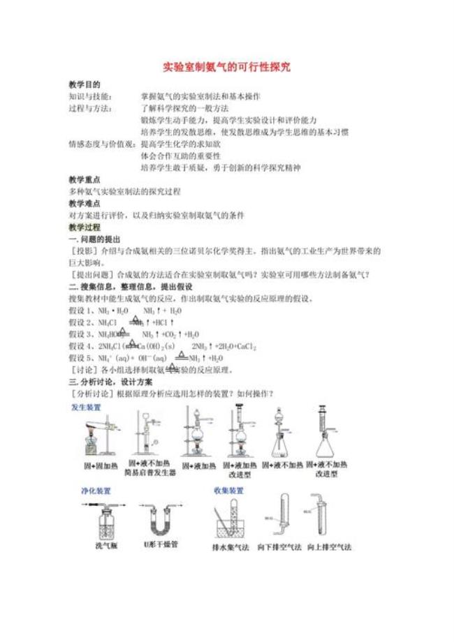 q启普发生器能制氨气吗