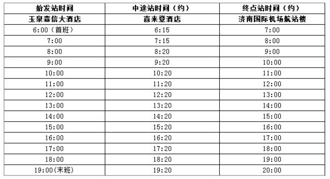 济南大巴2号线时刻