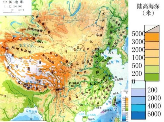 中国的主要山脉和地势