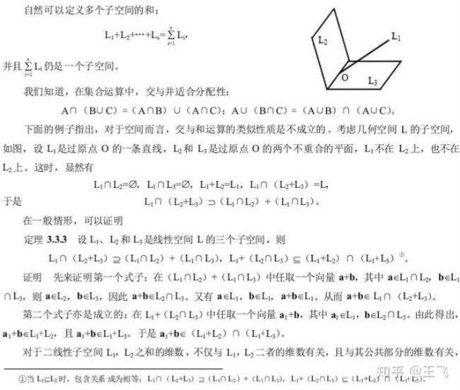 子空间的交与和没有分配律证明