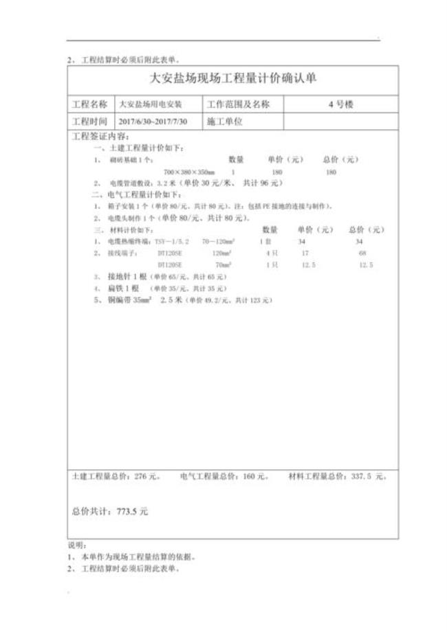 工程量的确认有哪些方面