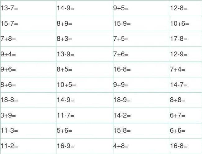 20以内加减法先学什么