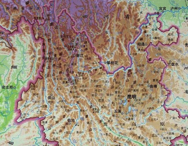 云南和四川地理位置对比