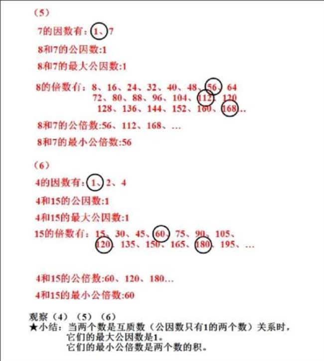 公因数和公倍数的概念和算法