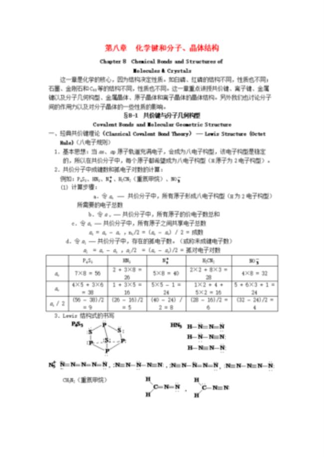 高中化学竞赛知识点大全