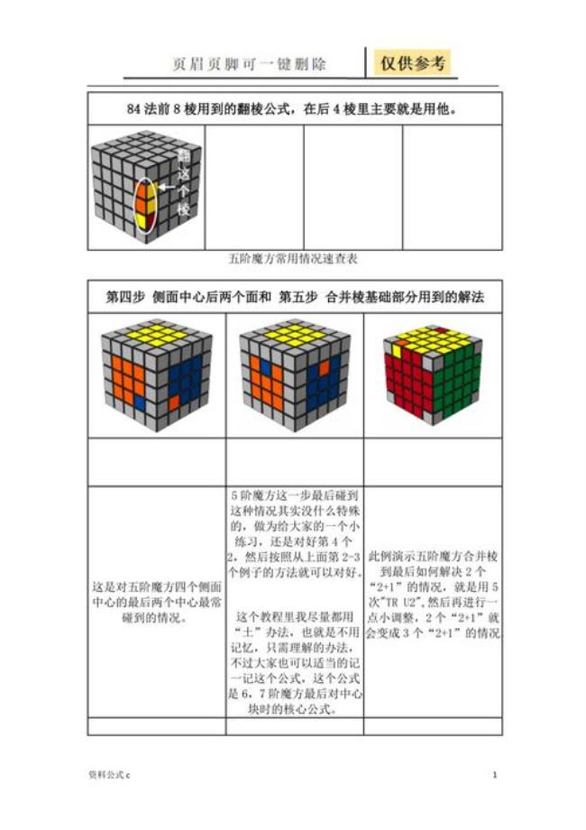 五阶魔方全部公式