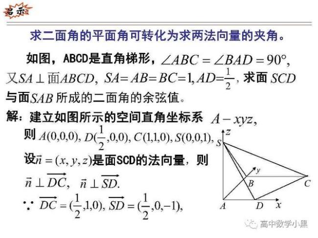 二面角公式的推导