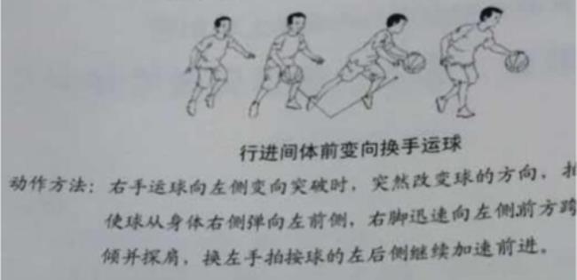 篮球体前变向运球的动作要领