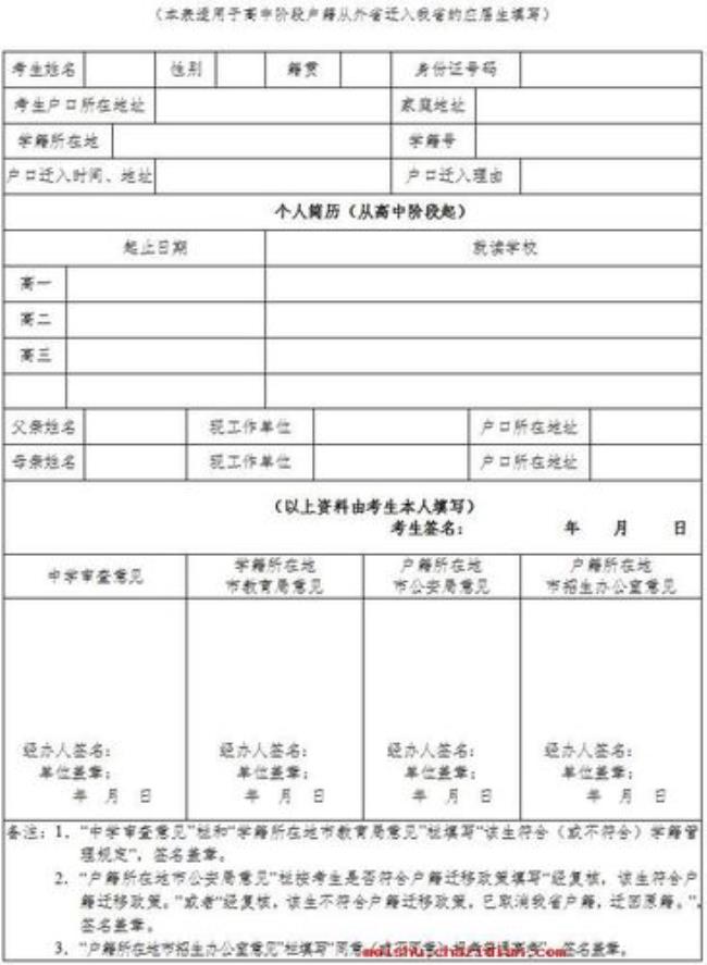 河南高中学籍户籍规定