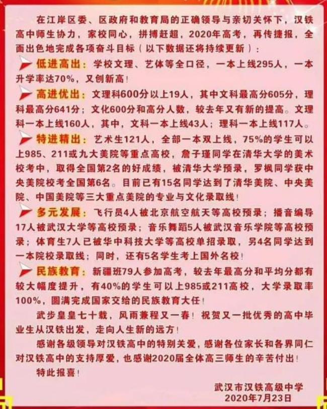 汉铁高中火箭班怎么样