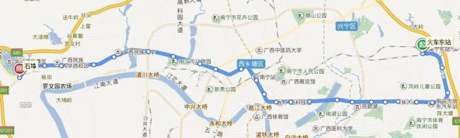 南宁地铁1号线途经路线