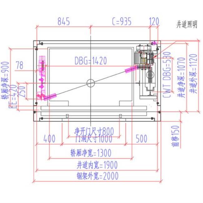 曳引式家用电梯尺寸一览表