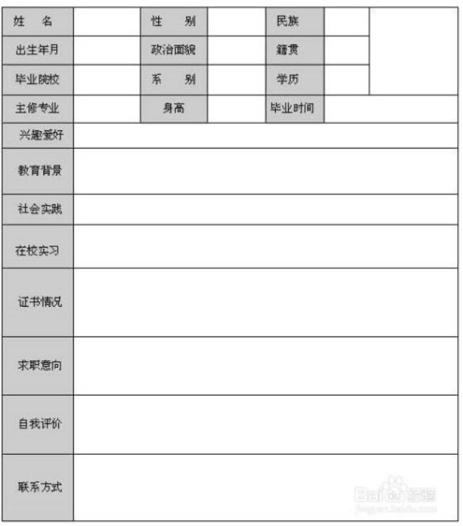 怎样填写个人简历