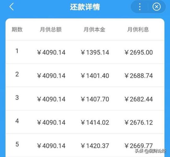 公积金60万商贷120万每个月还多少