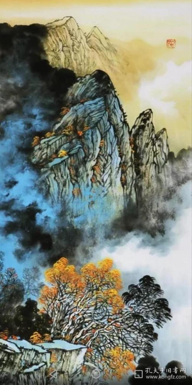 中国画中的设色中泼彩技法图例
