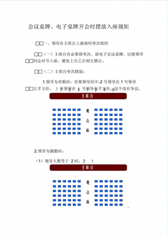 公务会议座次安排