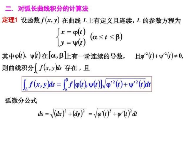 平面曲线的弧长公式