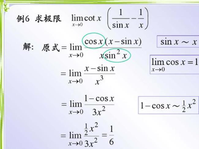 cot极限怎么计算