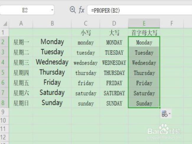 大写英文字母周一到周五怎么写