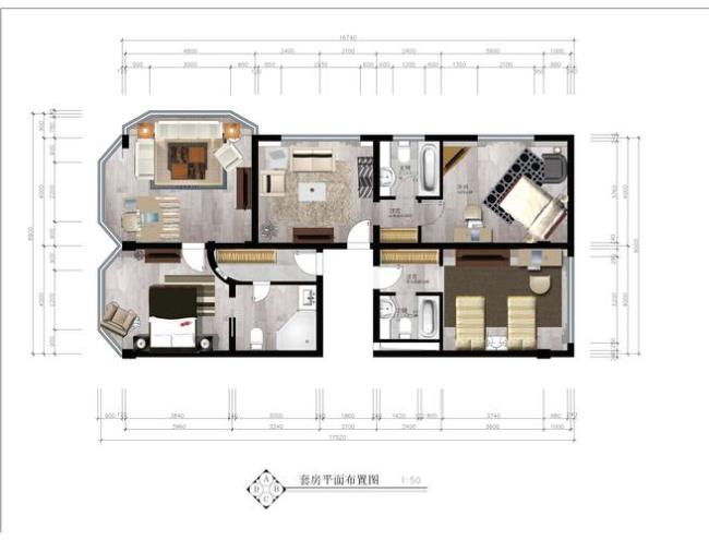 如何利用ps制作室内彩色平面图