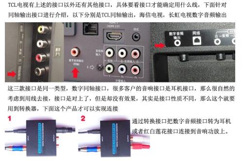 电视没同轴接口怎么连接音响