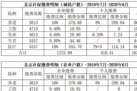 北京22年社保缴费标准