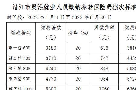 2022年天津灵活就业社保缴费基数