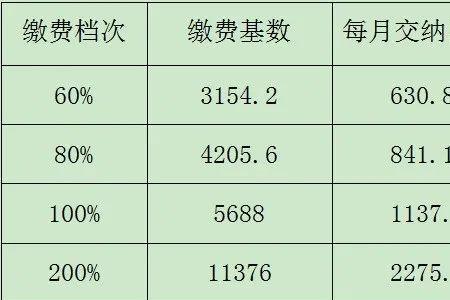 河北农村社保缴费标准