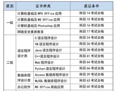 计算机四级哪些科目好考