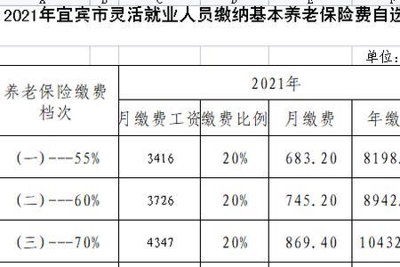 2011年灵活就业人员缴费费用