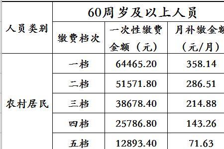 21年居民养老保险缴费标准