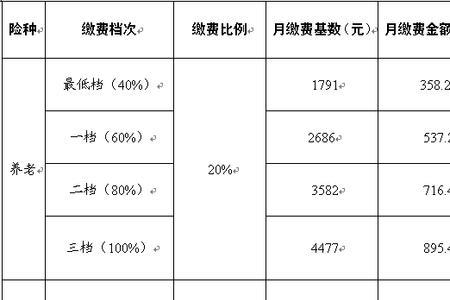 四川省社保缴费标准分几档