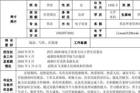 2022届应届毕业生就业推荐表怎么填