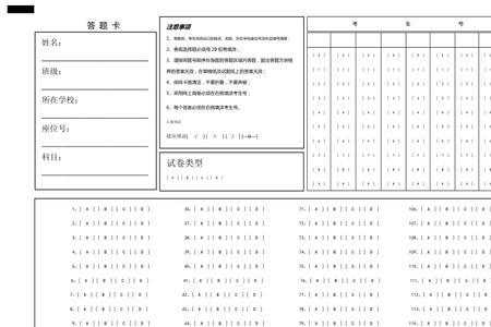 高考数学答题卡填空题ab卷区别