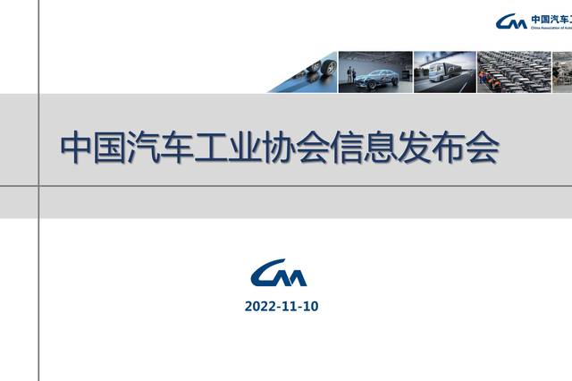 中汽协：2022年10月汽车销售250.5万辆 环比降4%/同比增6.9%